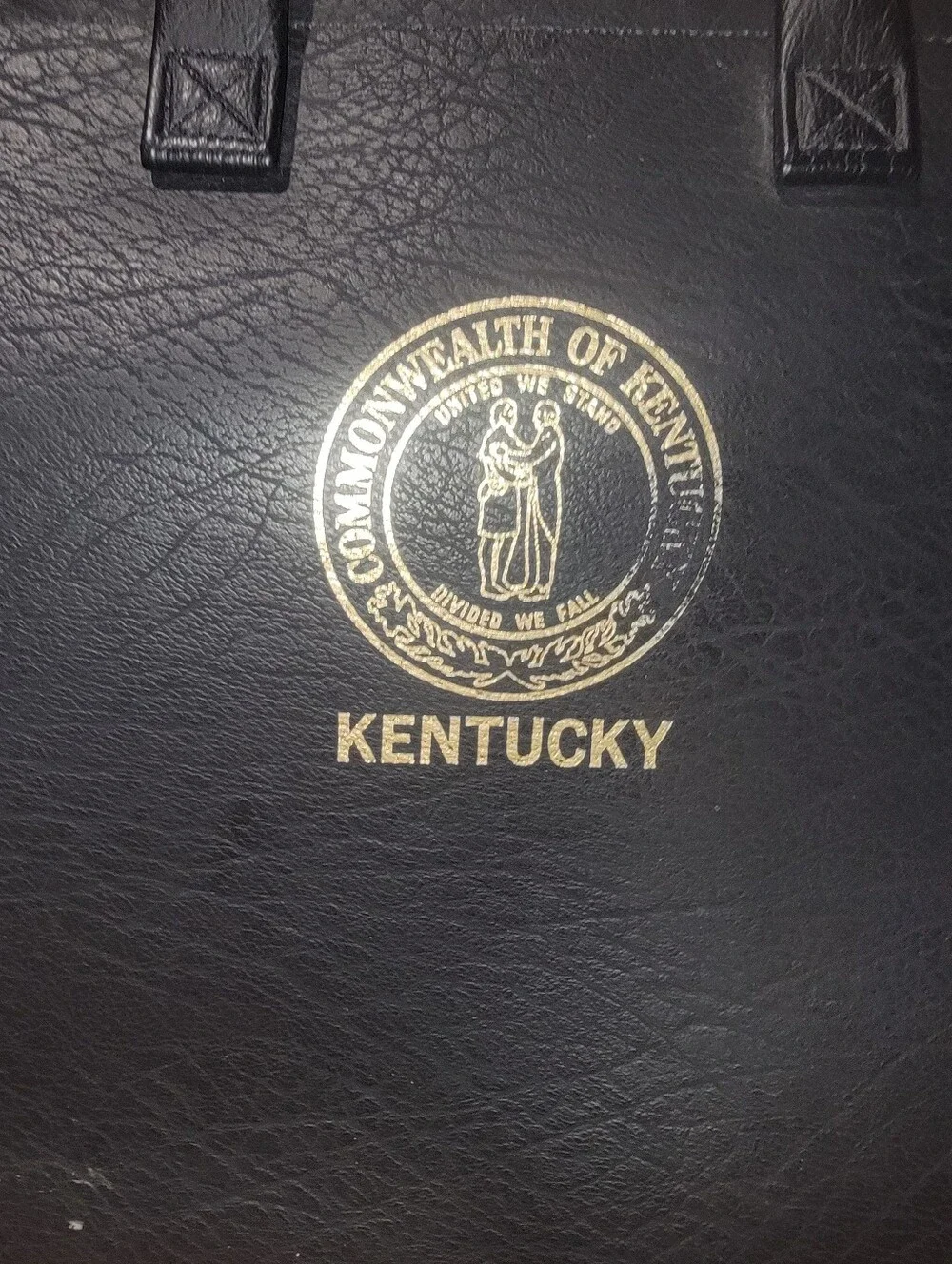Vintage American Portfolio Co Kentucky State Seal Black Briefcase Document Bag